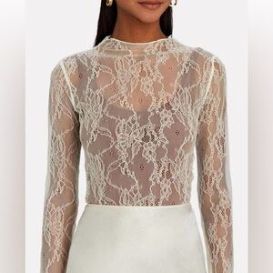 WeWoreWhat Lace Sheer Top in Cream